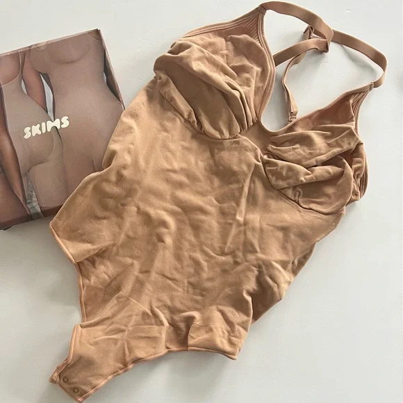 SKIMS Sculpting Thong Bodysuit in Ochre 4X/5X New in Box - Picture 4 of 8